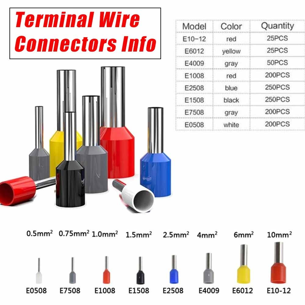 1200 Wire Ferrule Kit Cable End Crimp Terminals Pin Insulated Connectors US NEW