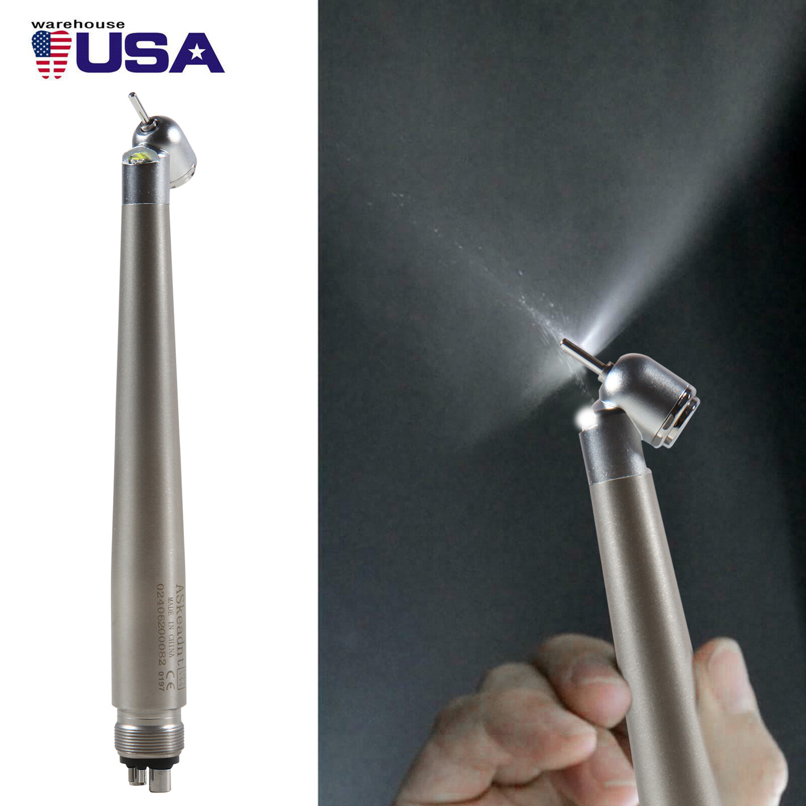 NSK Style Dental Surgical Handpiece 45 Degree High Speed 4 H E-generator LED sa