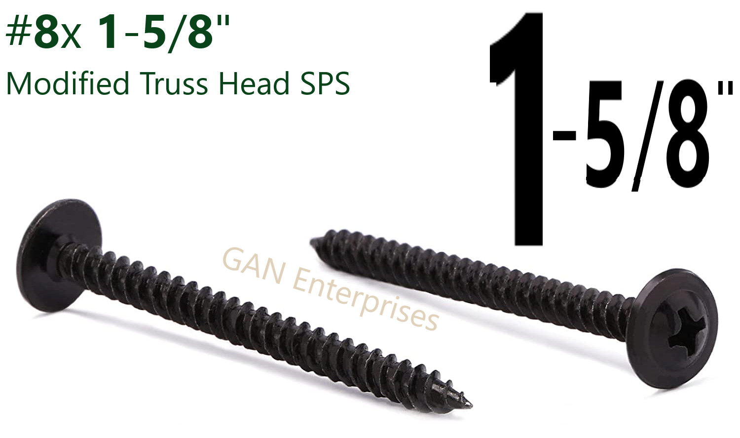 Modified Truss Head Self piercing sharp point Screws #8x 1/2″- 3″ K-Lath Black