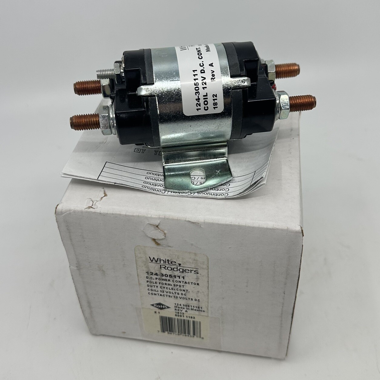 WHITE-RODGERS 124-305111 DC Continuous Power Solenoid 12V NEW IN BOX