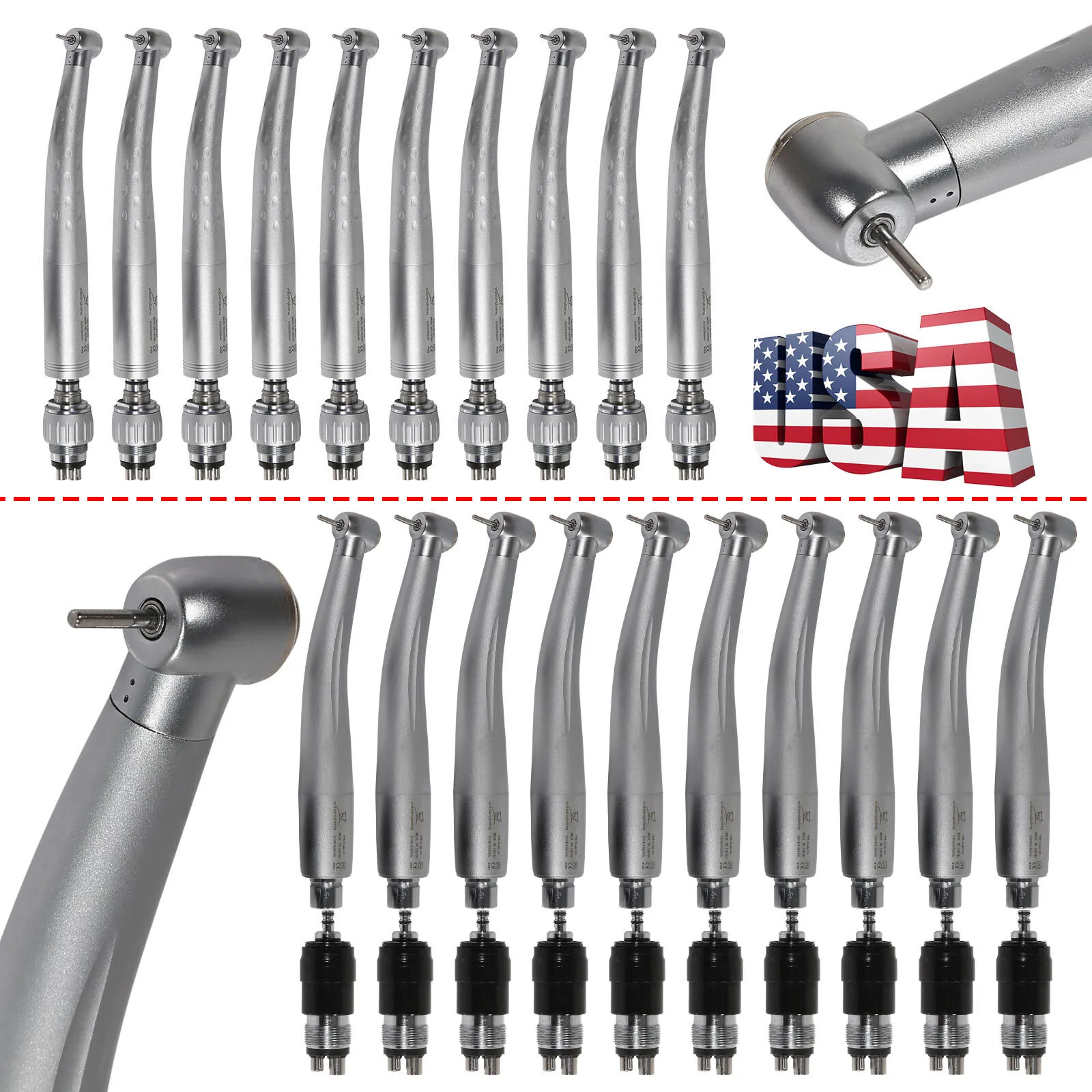 1-5 Yabangbang Dental Fast High Speed Handpiece with 4 Hole Quick Coupler Swivel