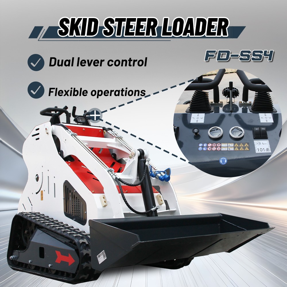 13.5HP Mini Track Skid Steer Loader, 2-Cylinder Gas Engine, USA Free Shipping