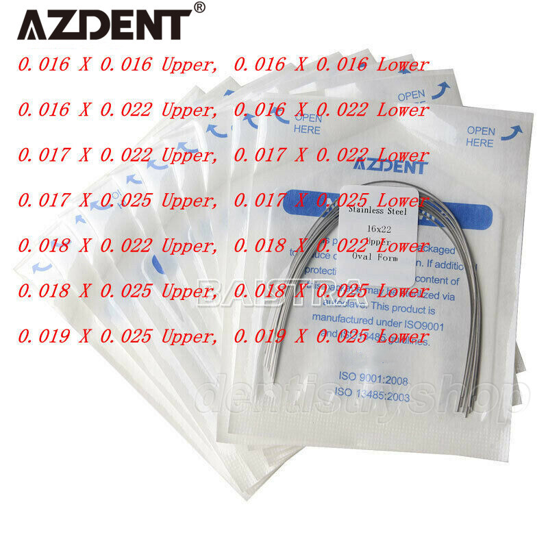 Los alambres de ortodoncia dental rectangular oval arco de acero inoxidable