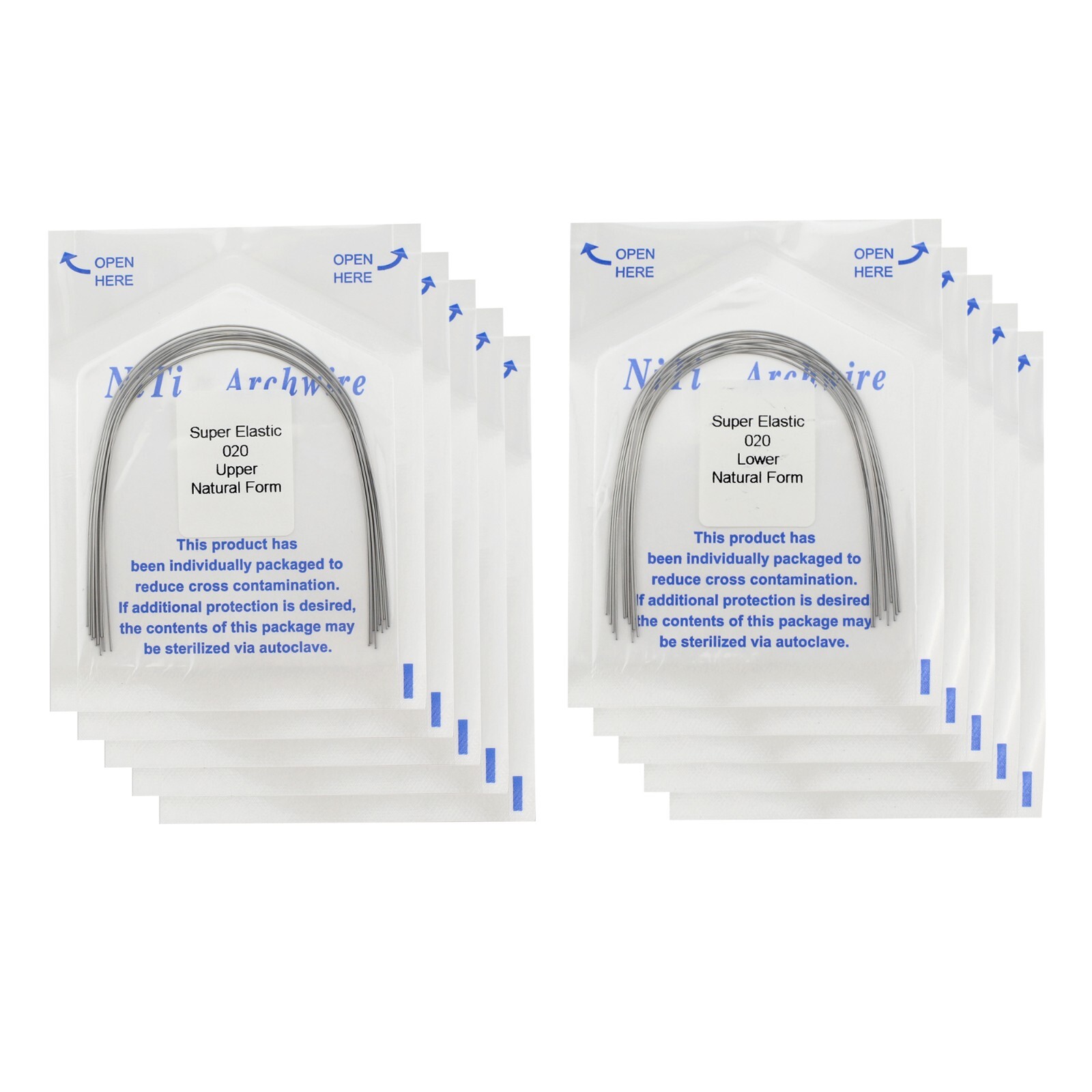 100pcs Dental Orthodontic Niti Arch Wire Natural Form Arches Round Rectangular