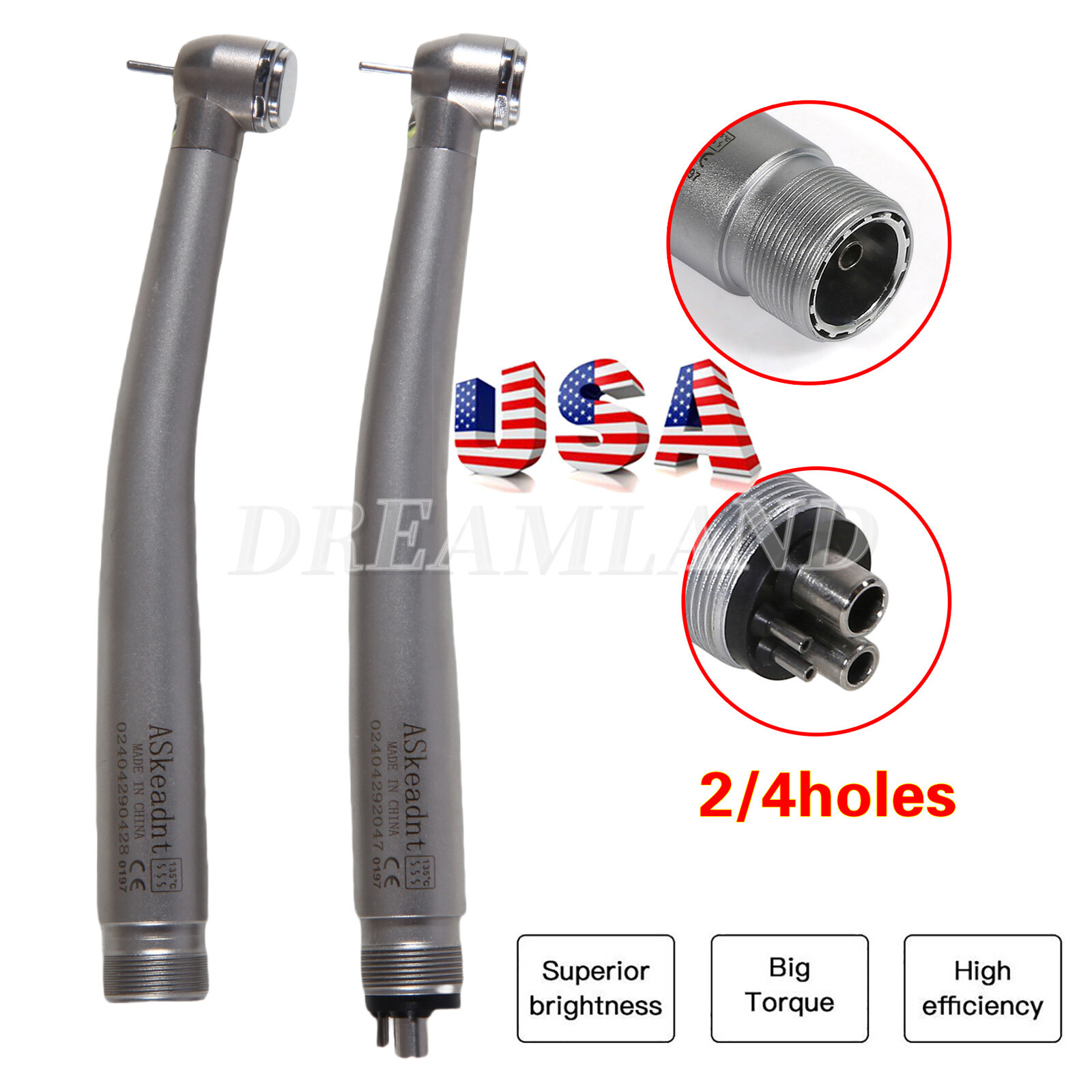 Turbina LED 2/4 orificios con pieza mano de alta velocidad dental NSK Style