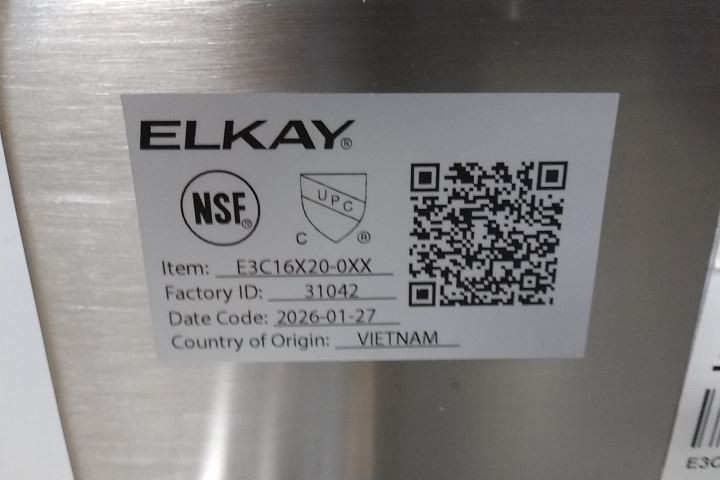 Elkay E3C16X20-0XX 57 In Overall Length 3 Bowl Economy Series Sink