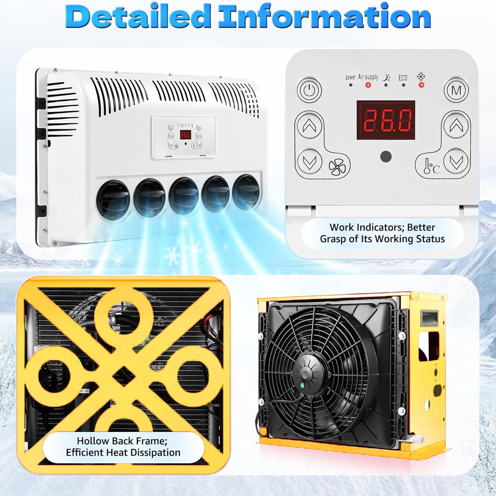 12V 11000BTU Car Hanging Air Conditioner A/C Kit For Car Truck Vehicle Universal
