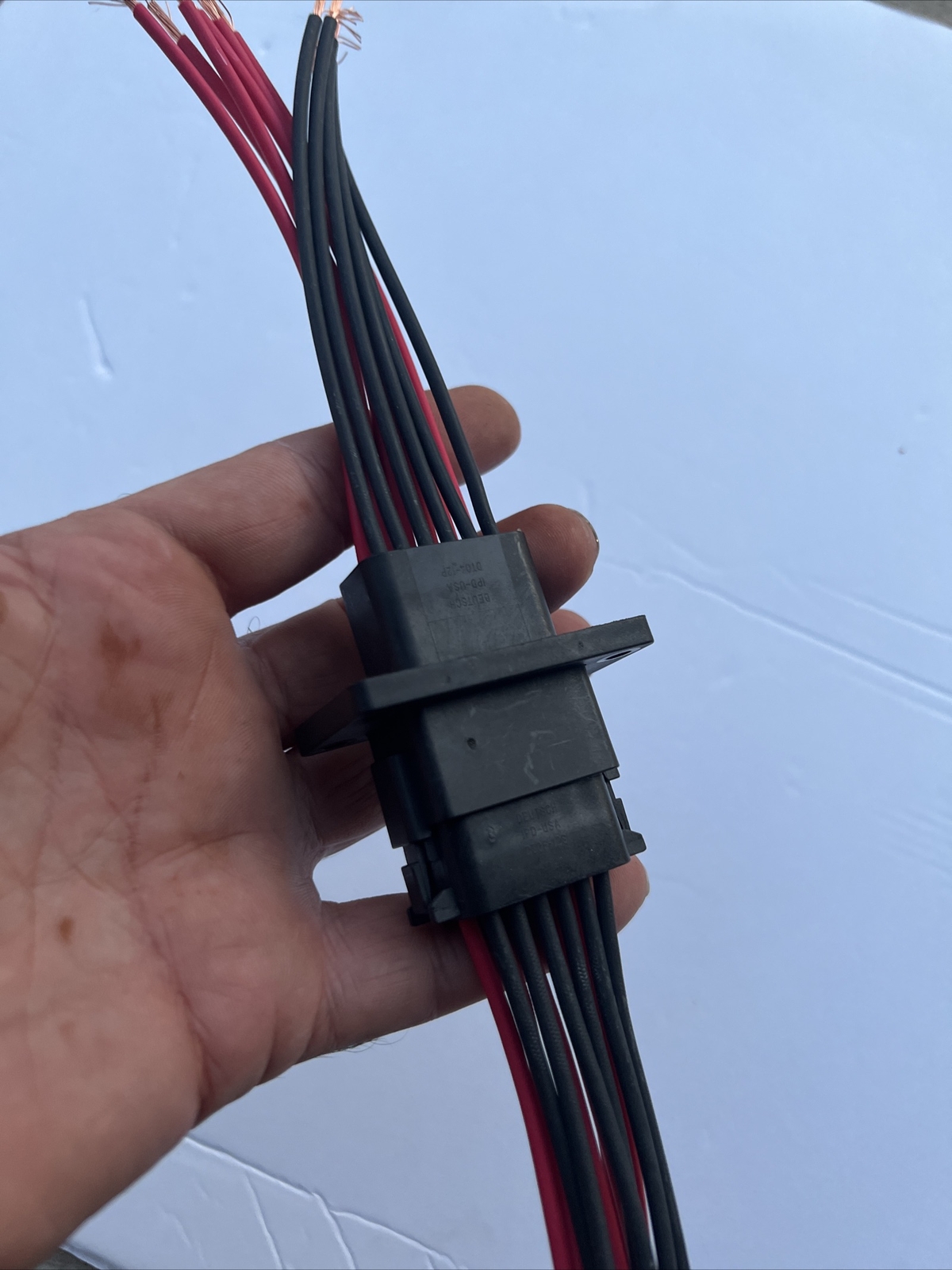 6″ Assembled Black Flanged Mount Deutsch 12Pin,14 AWG waterproof Pigtail Harness