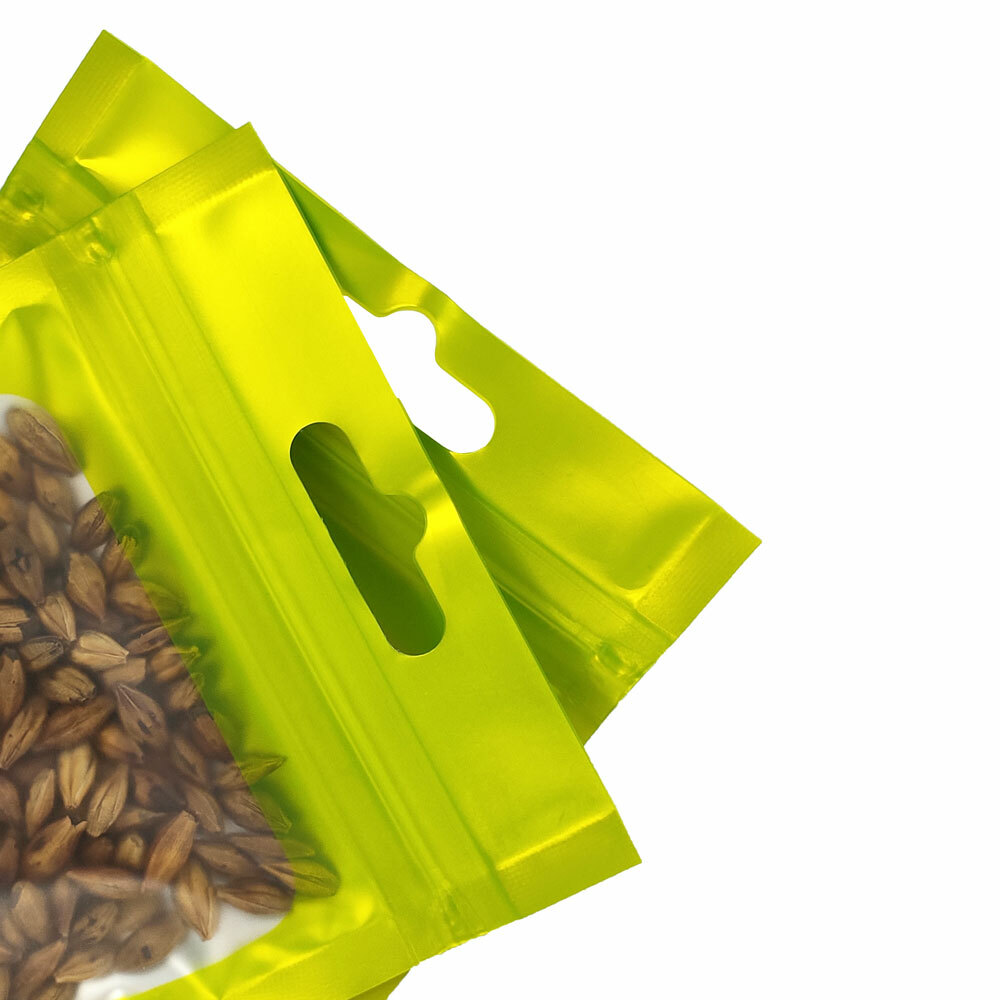 Multi-Size & Color Matte Foil Mylar Flat Zip Lock Bag For Storage Food w/ Window