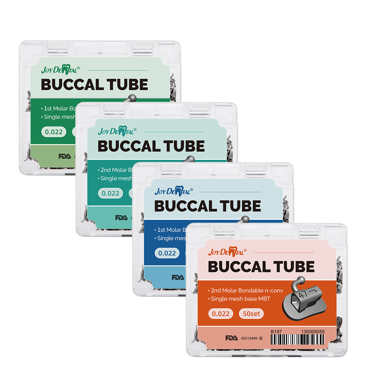 Joydental Dental Ortho Buccal Tubes 1st/2nd Molar MBT/Roth 022 N-Conv Mesh Base