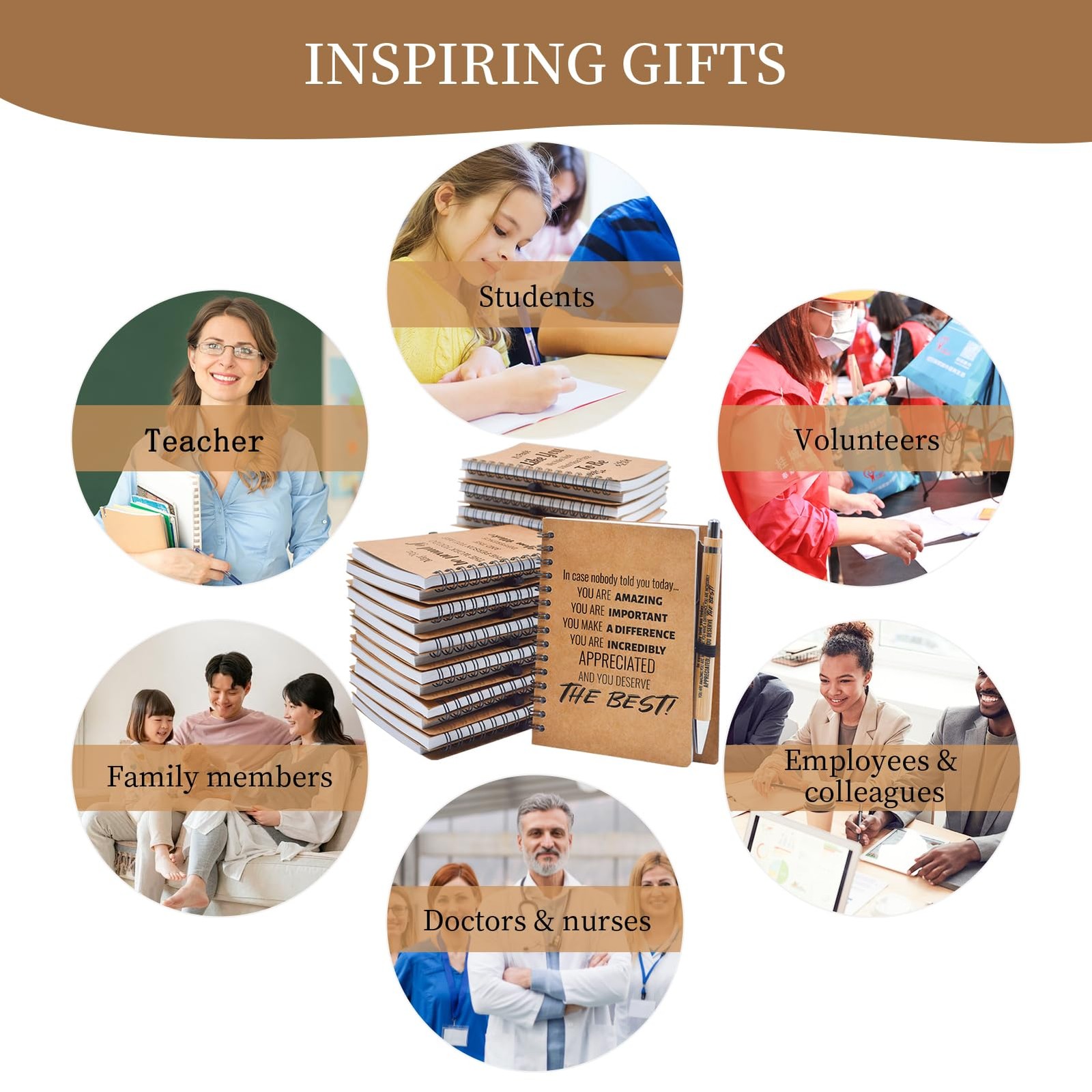 20 Pcs Employee Appreciation Gifts Bulk – 10 Sets of Inspirational Spiral Not…
