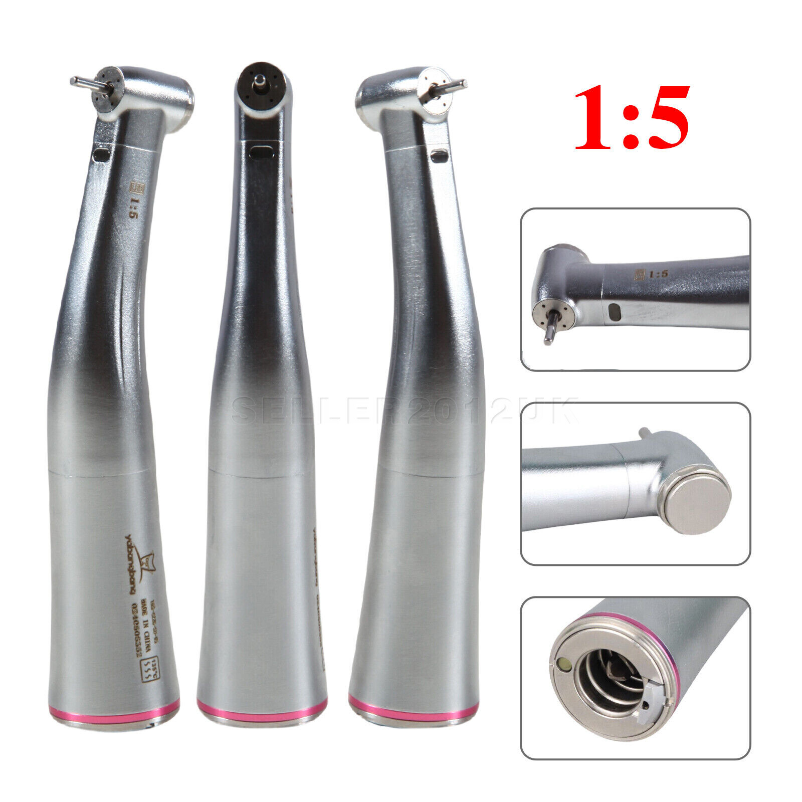 Dental 1:5 Increasing LED Fiber Optic Contra Angle Red Ring Fits NSK Ti Max Z95L
