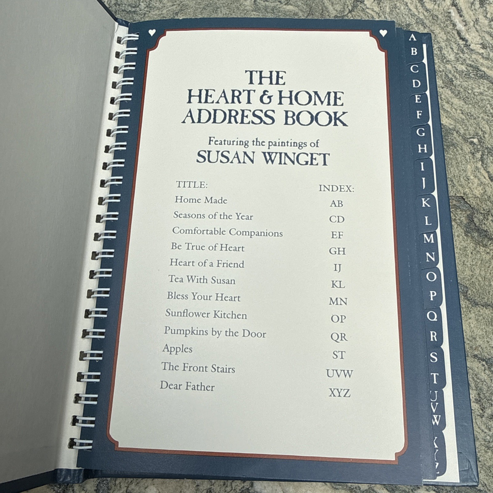 VTG The Heart And Home Address Book Featuring Paintings By Susan Winget New Box