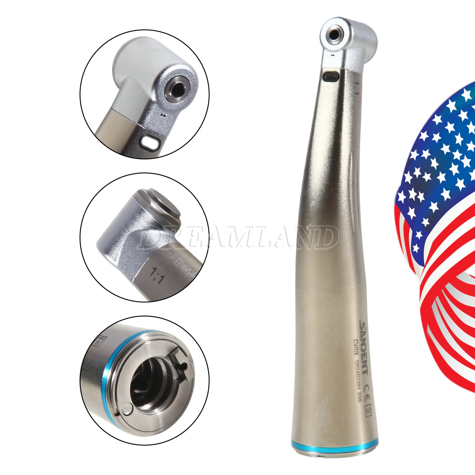 Dental Brushless LED Electric Micro Motor with Water/1:5/1:1 LED Handpiece UPS