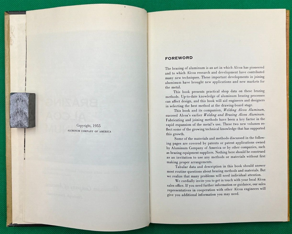 VINTAGE “BRAZING ALCOA ALUMINUM” BOOK BY ALCOA ALUMINUM EARLY 1955 EDITION