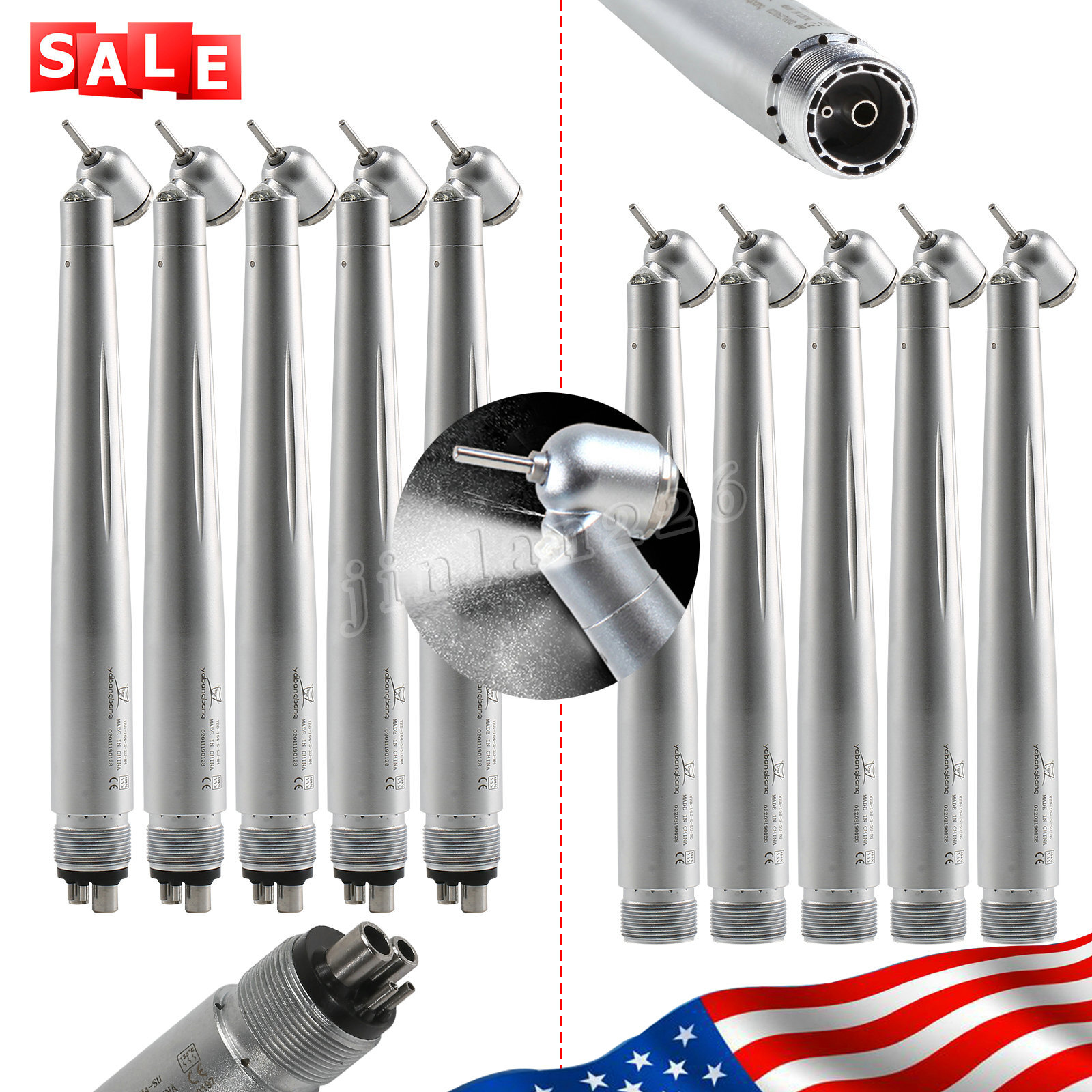 NSK Style Dental LED 45 Degree Fiber Optic Surgical High Speed Handpiece Turbine