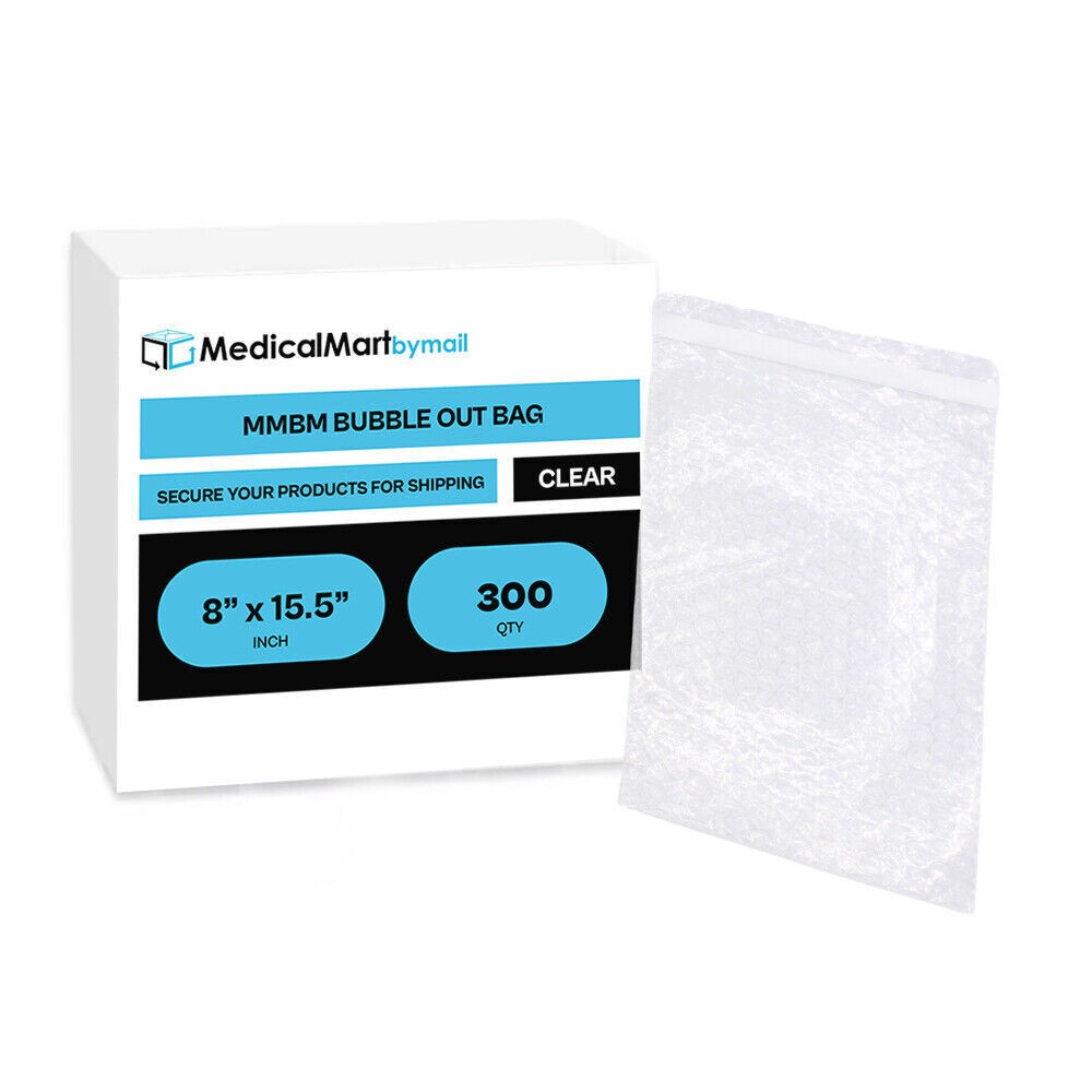 300 Pcs 8″x15.5″ Bubble Out Pouches Bags Wrap Cushioning Self Seal Clear 8×15.5