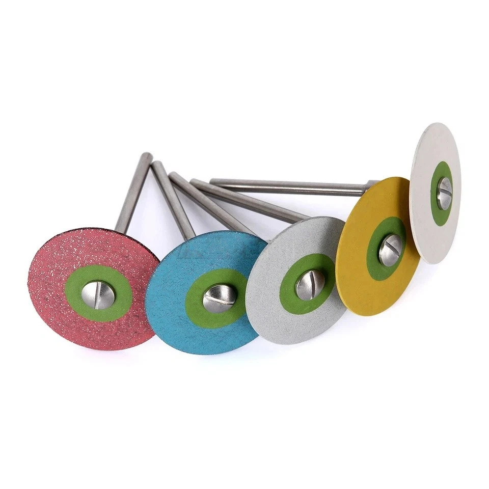 5 Types Dental Rubber Diamond Polisher Wheel Disc HP For Porcelain/Zirconia