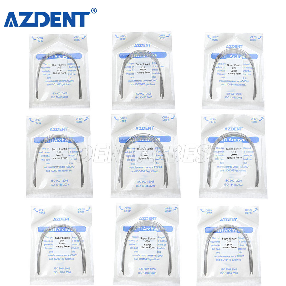 10PCS AZDENT Dental Orthodontic Super Elastic Niti Round Arch Wire Nature Form