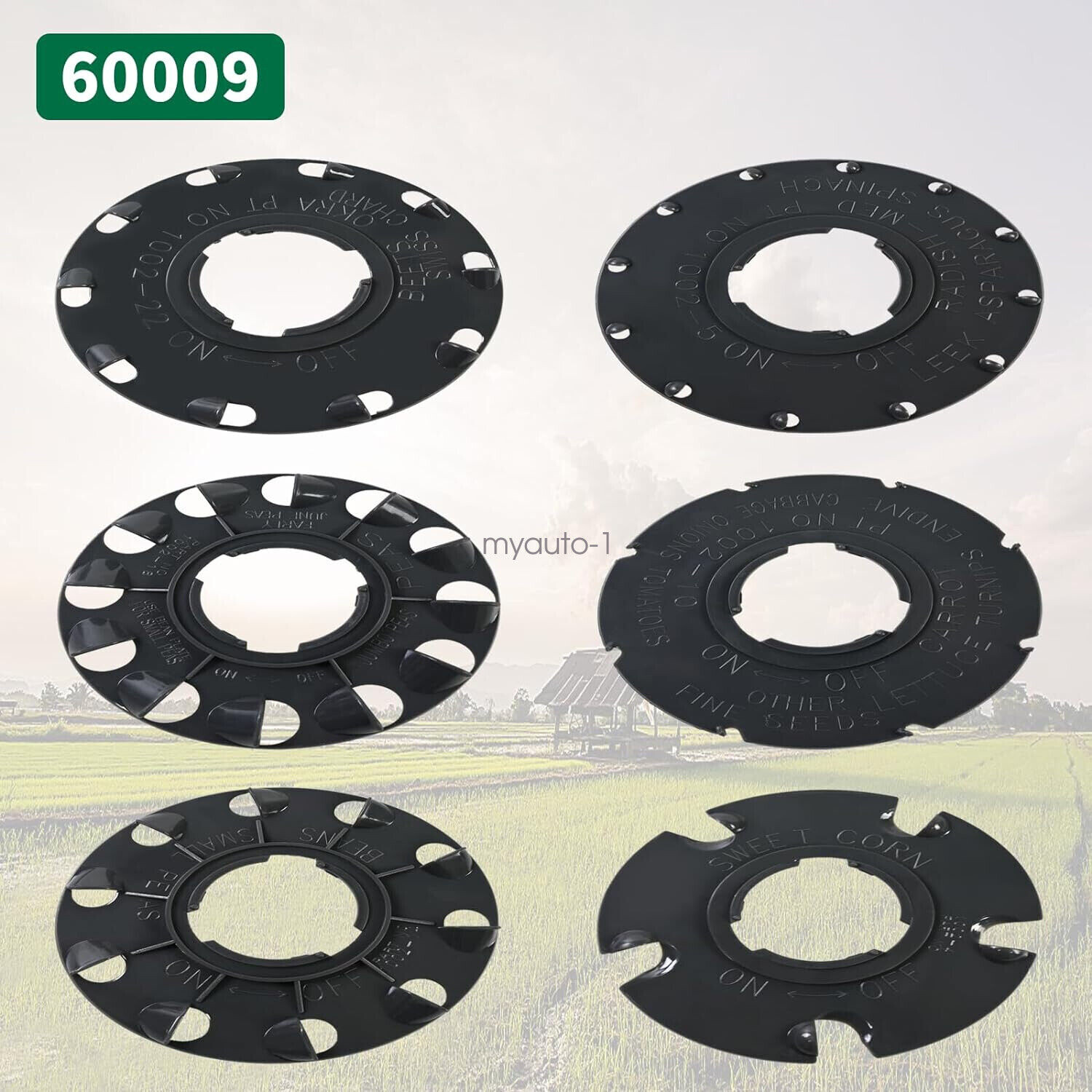 60009 Set 6 Standard Seed Plates Fit for Earthway 1001-B Seeder