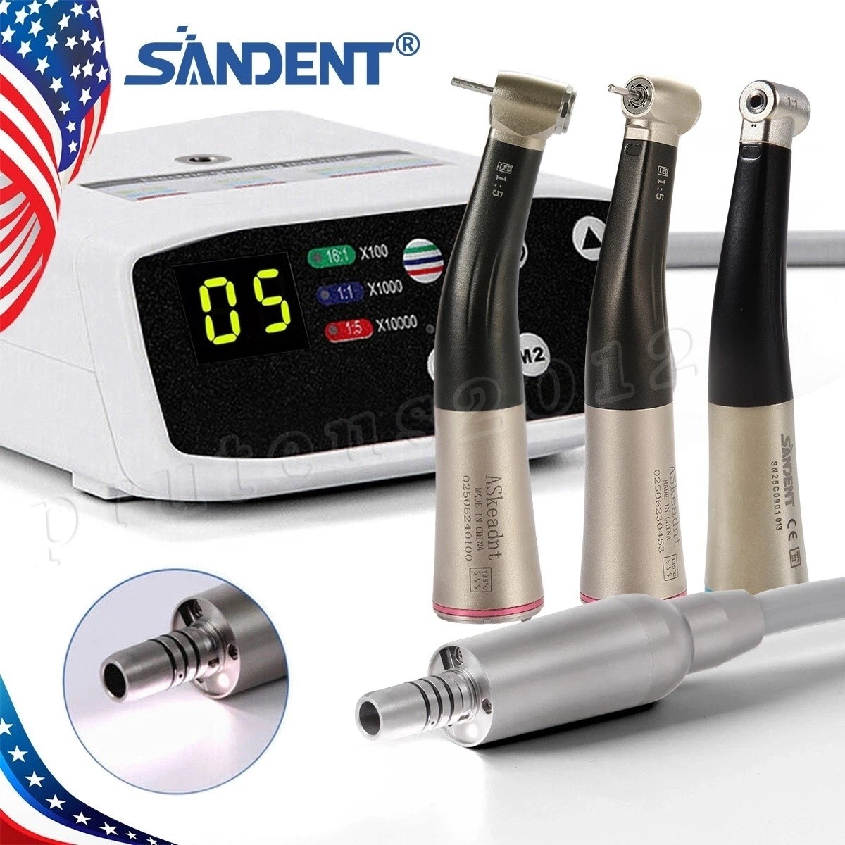 NSK Style Dental Brushless LED Electric Micro Motor/1:5 Increasing Handpiece UPS
