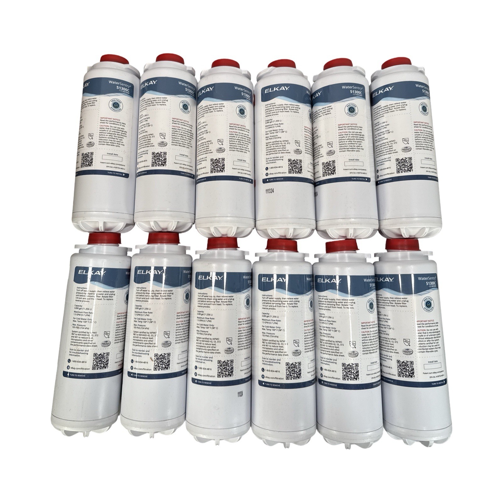 Elkay Genuine WaterSentry 51300C Lead + Microplastics Filters (12-Pack)