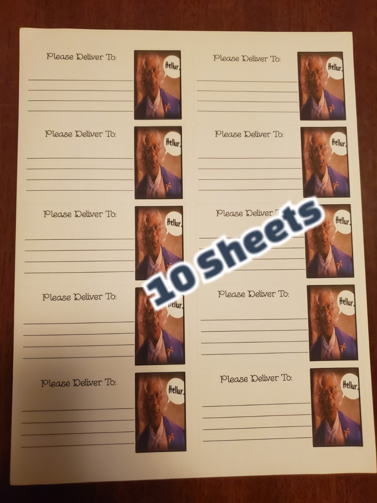 10 Sheets please deliver to address shipping labels (PDT) pen pal, mail