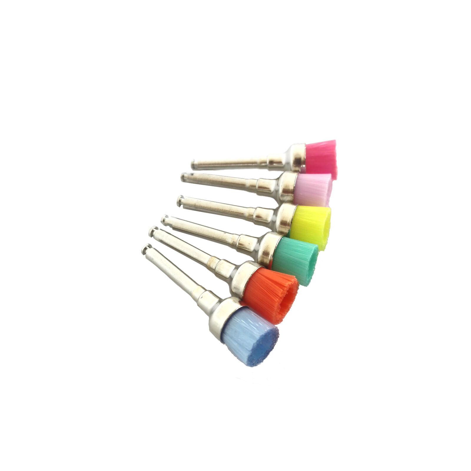 100 PCS Mixed Color Nylon Latch Flat Polishing Polisher Prophy Bowl Dental Brush