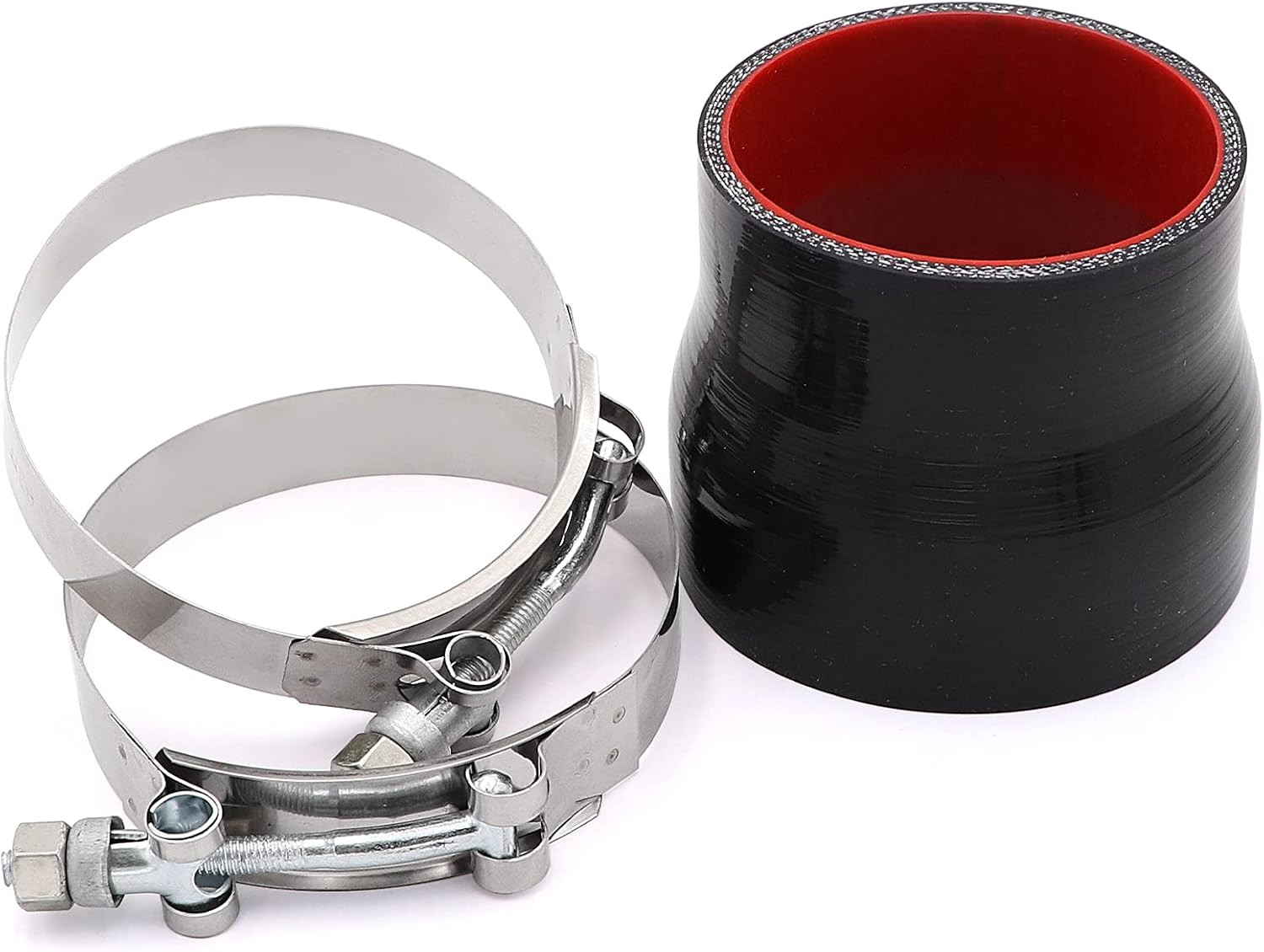 Timothy 3Inch to 3-1/2Inch Inch Black Silicone Reducer Coupler 4 Layers of Polye