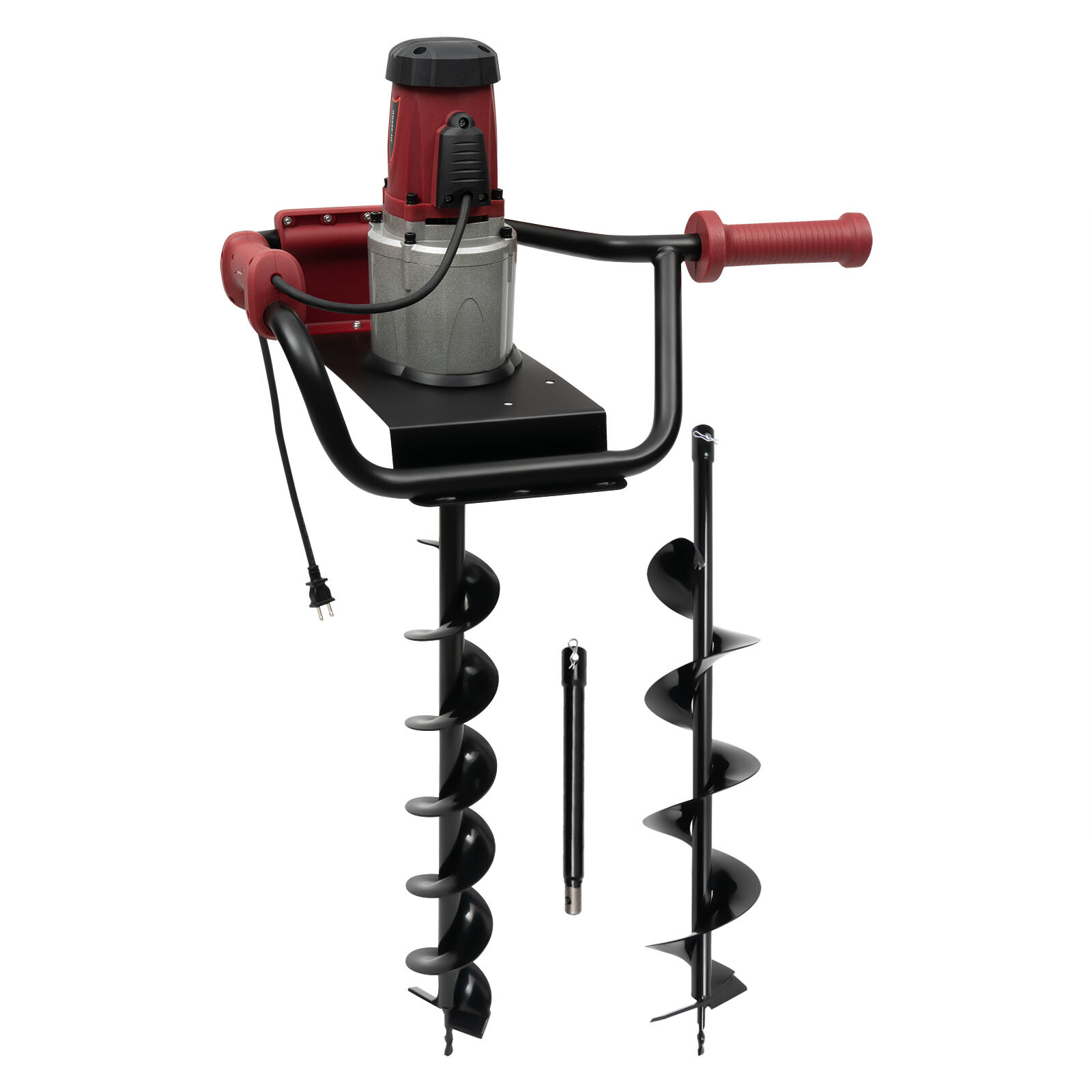 192rpm Powerful Electric Corded Digger Post Hole Auger 2 Drill Bit 1500W 1.6HP