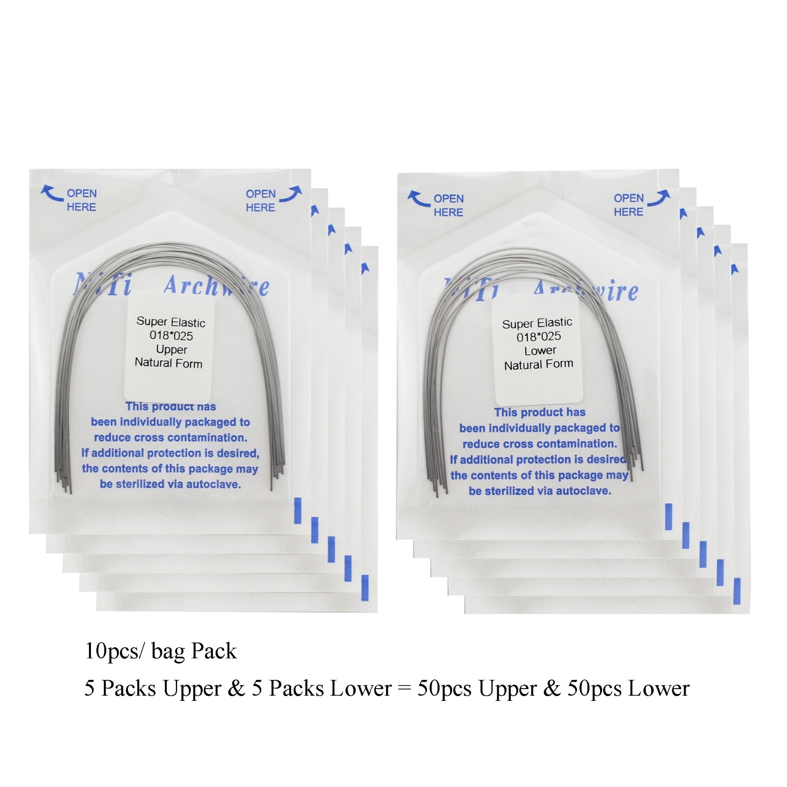 100pc Dental Orthodontic Arch Wires Niti Rectangular Round Natural 1622 012 016