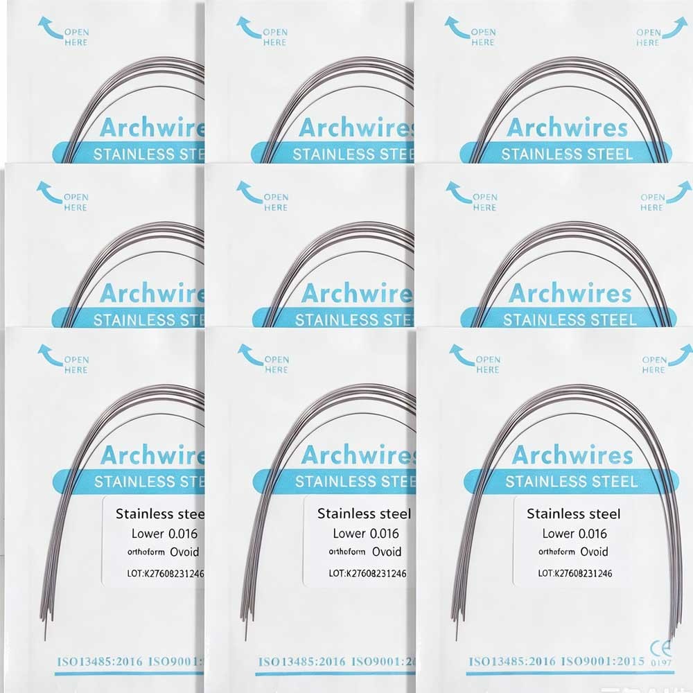 Dental Orthodontic Stainless Steel Round Arch Wire Ovoid Form 50 packs