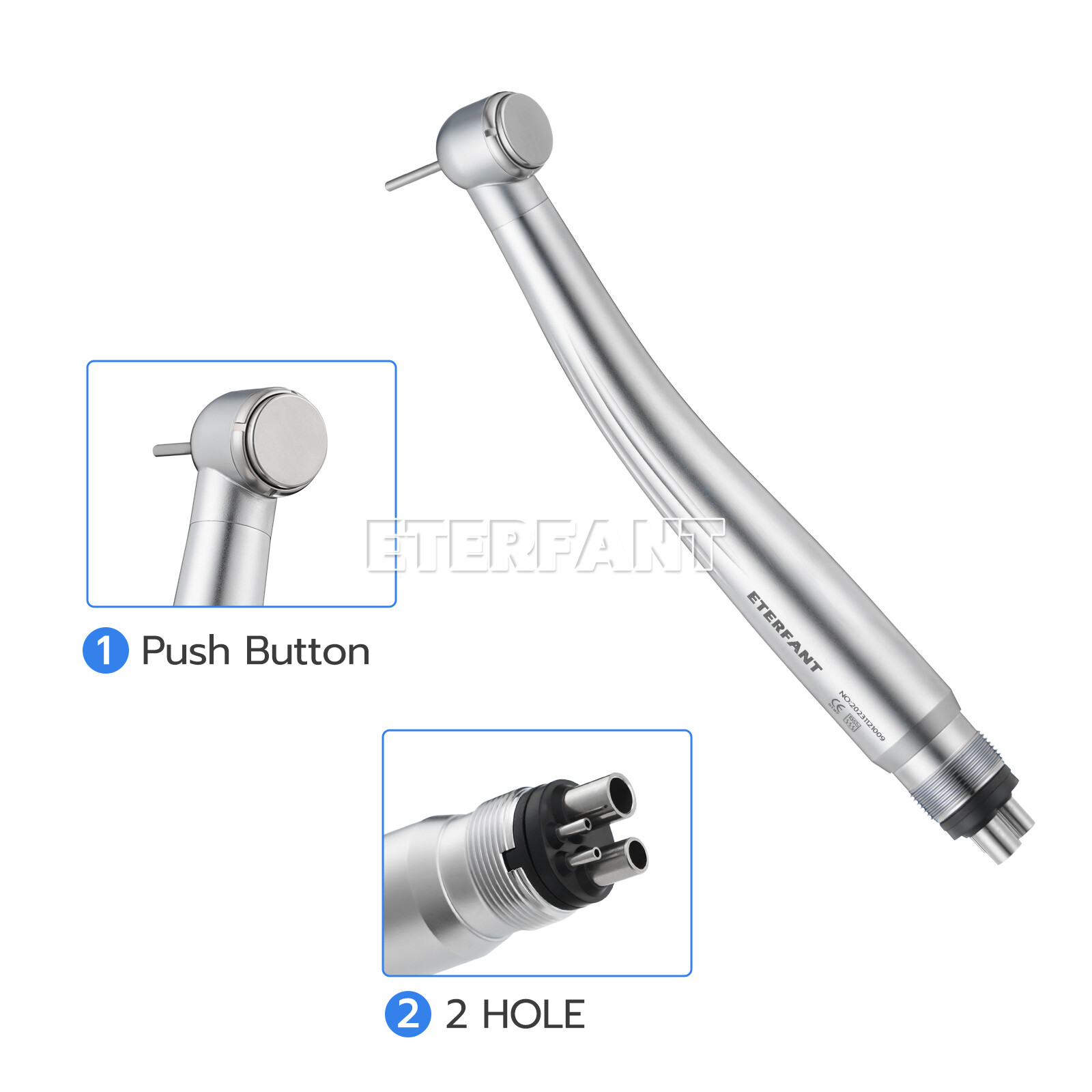 ENTERFANT Dental Air Turbine/NSK Style High Speed Handpiece Fiber Optic LED 4H