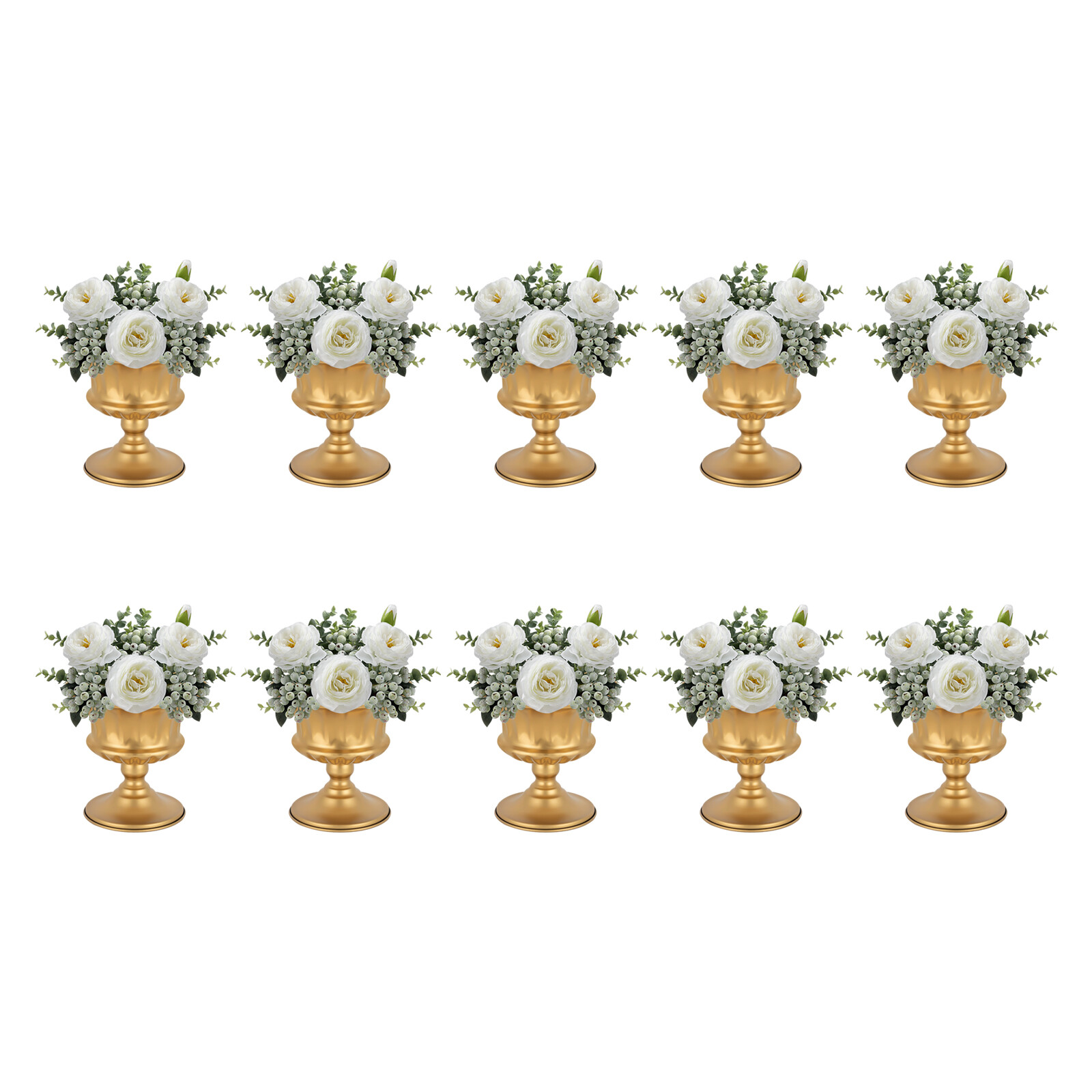 10-Piece Mini Iron Vases Set For Wedding Centerpieces Tabletop Decor