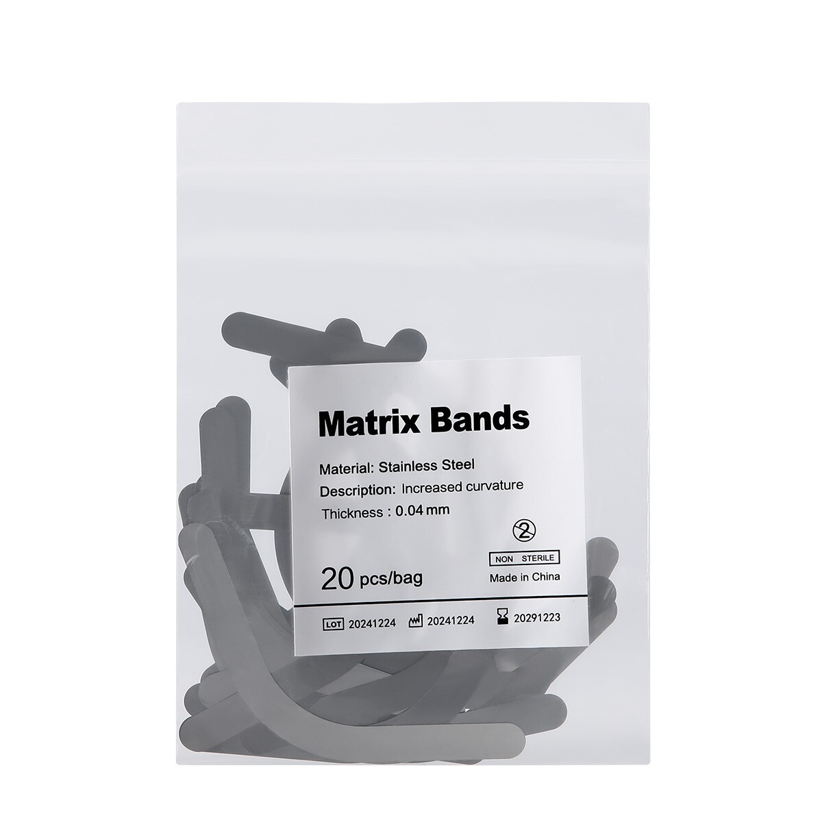 AZDENT Dental Matrix Bands Inch 0.04mm Regular Tofflemire Type 20pcs/bag