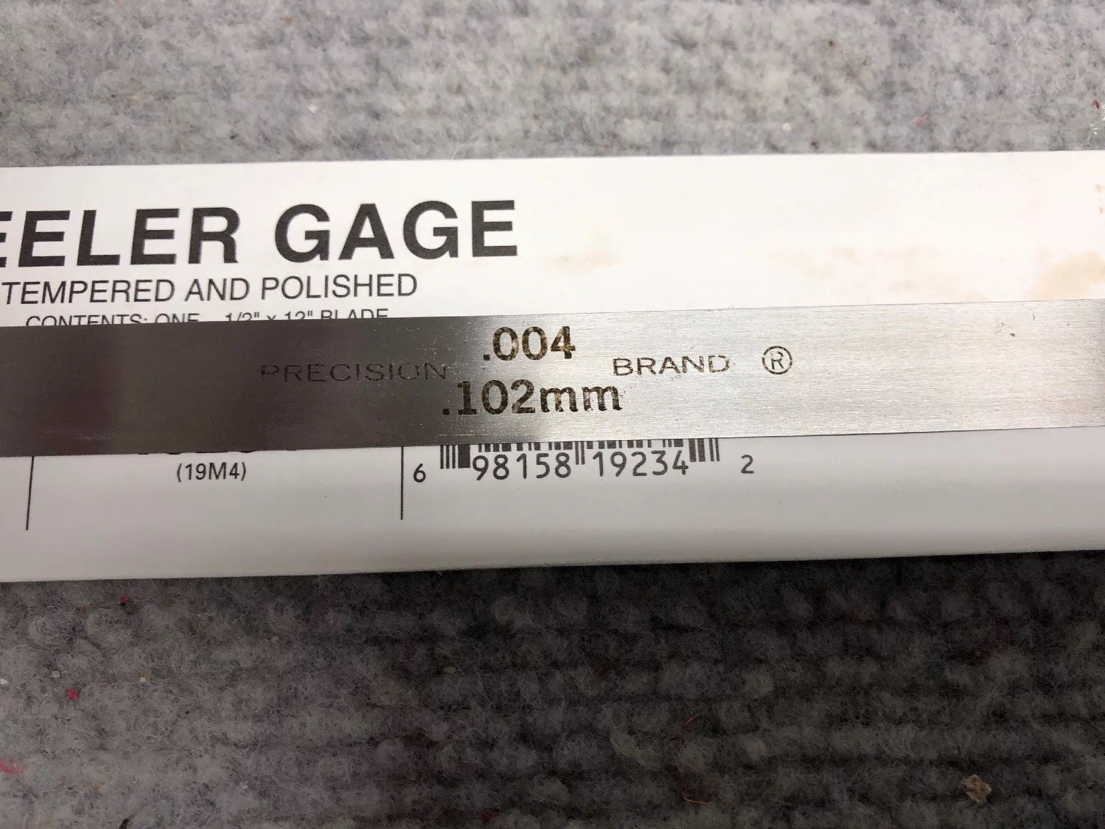 Lot of 2*** Feeler Gauge 0.004”X12” Long, 12 Pack PRECISION BRAND (24 Total)