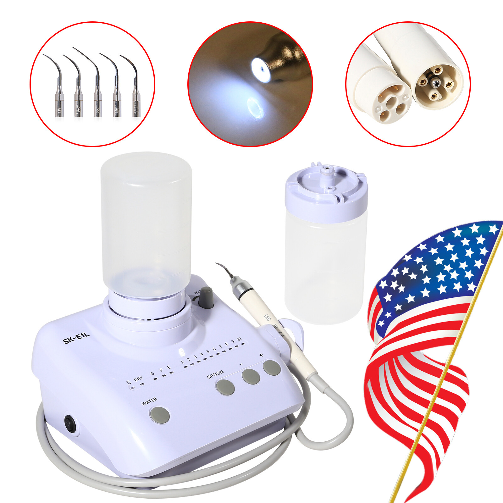 Dental LED Ultrasonic Piezo Scaler w/ auto water supply Fit EMS Woodpecker USA