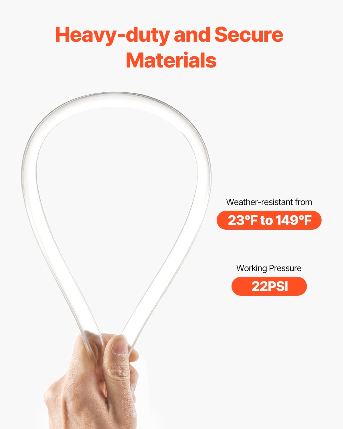 VEVOR Clear Vinyl Tubing 3/8″ ID x 1/2″ OD 50FT Plastic PVC Tubing Flexible Hose