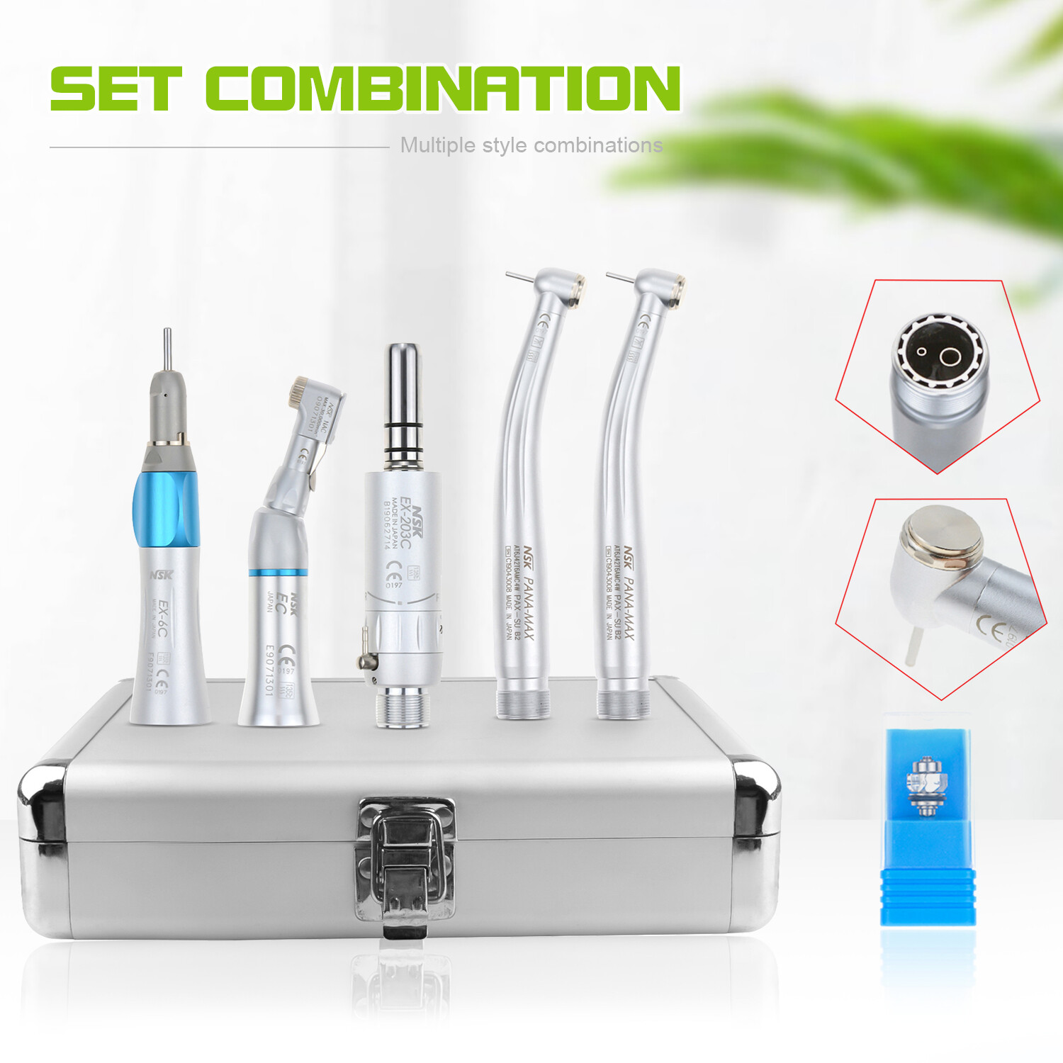 Dental PANA MAX High Speed Handpiece+Low Speed EX203C+Bearing+Al-Box CE