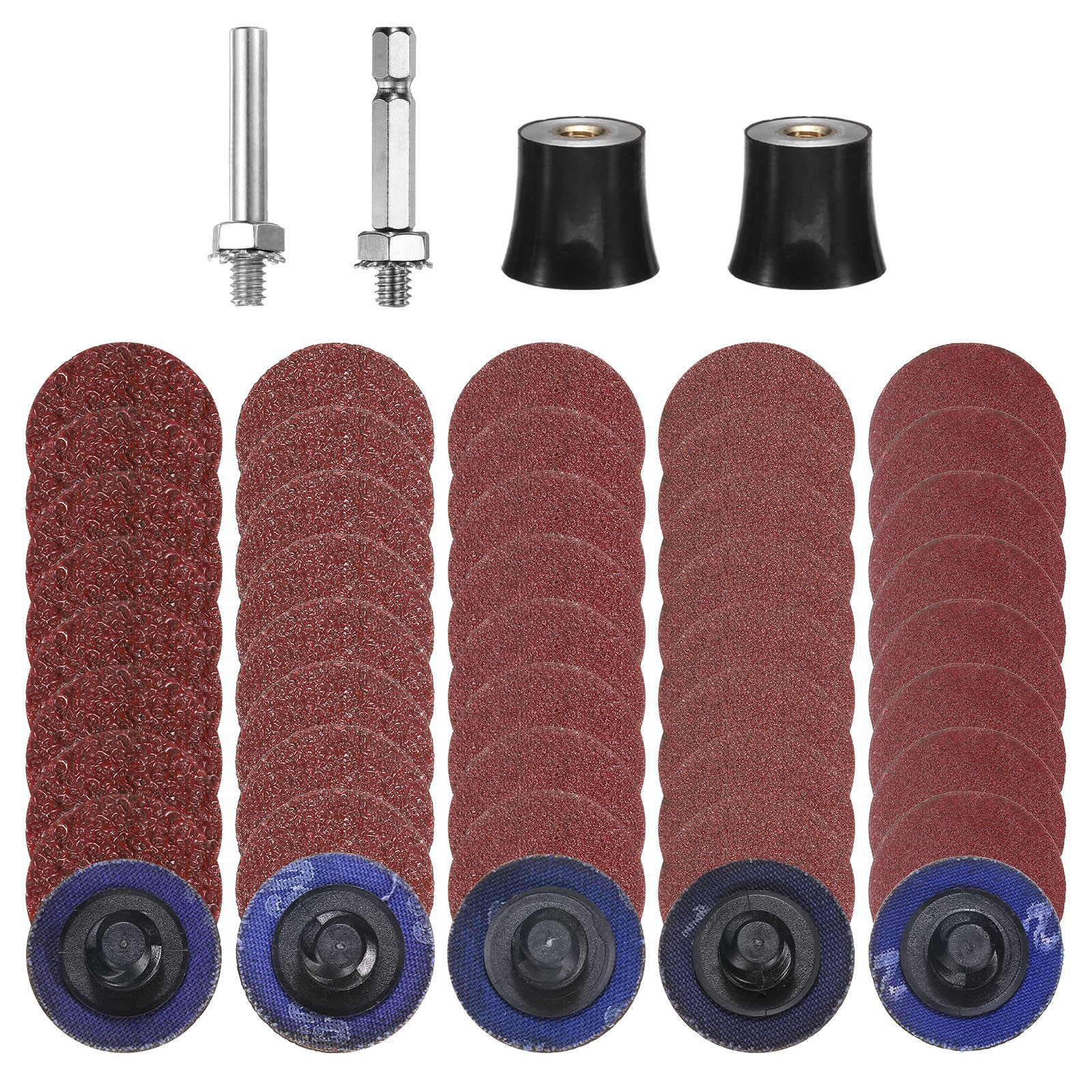 54pcs Quick Change Discs 1″ Roll Lock Sanding Discs 36/60/80/120/240 Grits