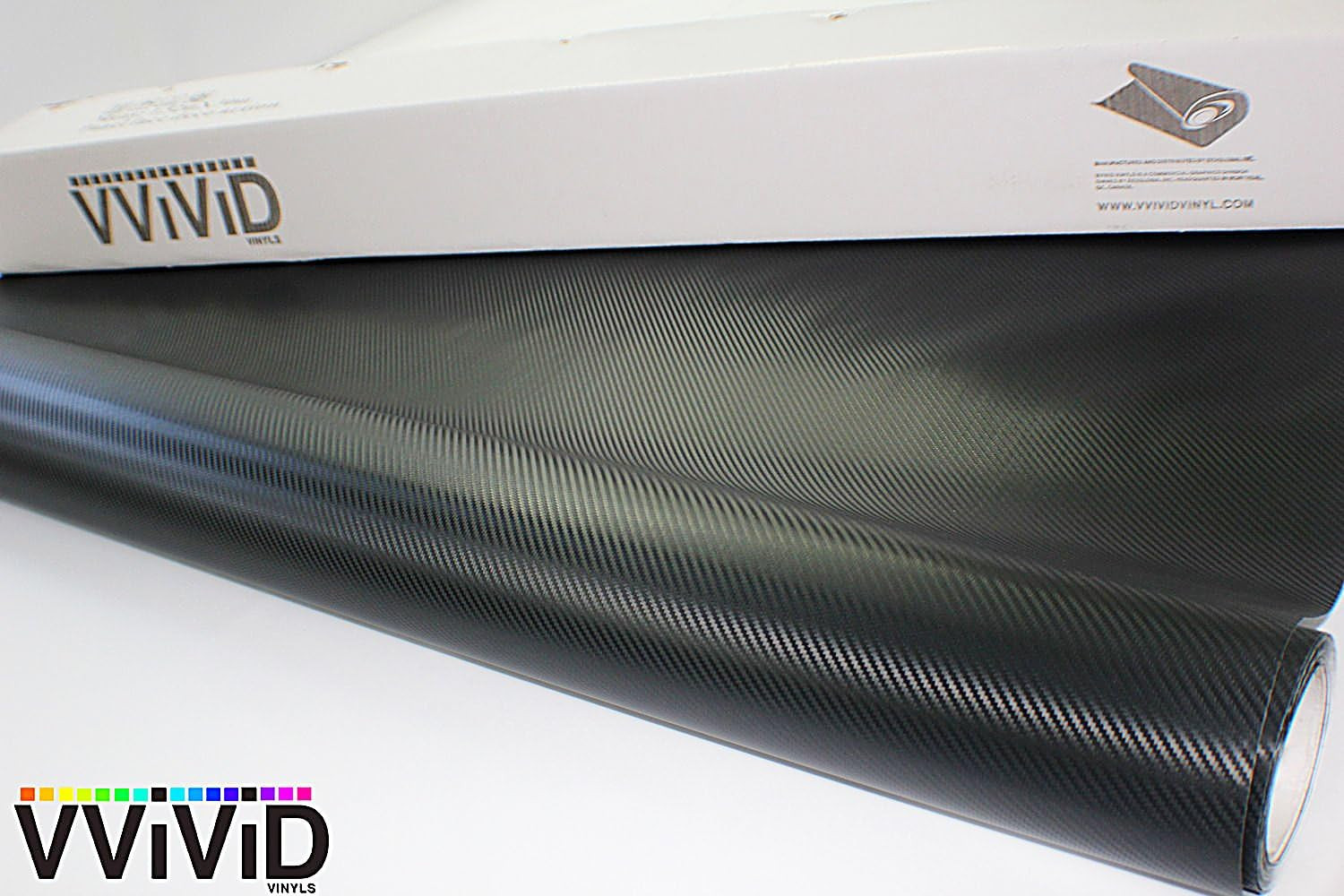 Vvivid XPO Dry Deep Black 3D Carbon Fiber Vinyl Wrap Roll with Air Release