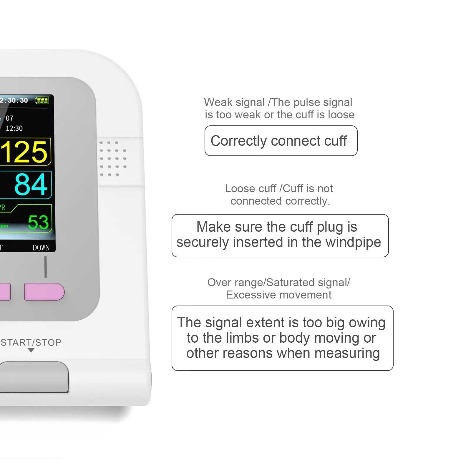 FDA CE CONTEC08A Digital Upper Arm Blood Pressure Monitor Color LCD NIBP / SpO2