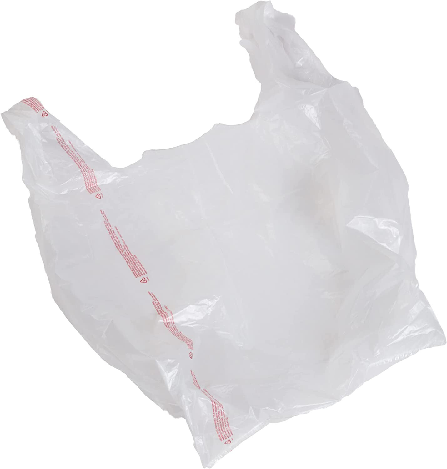 White Plastic Bags T-Shirt 1000 Retail Supermarket Grocery Handles 11 ½ x 6 x 21