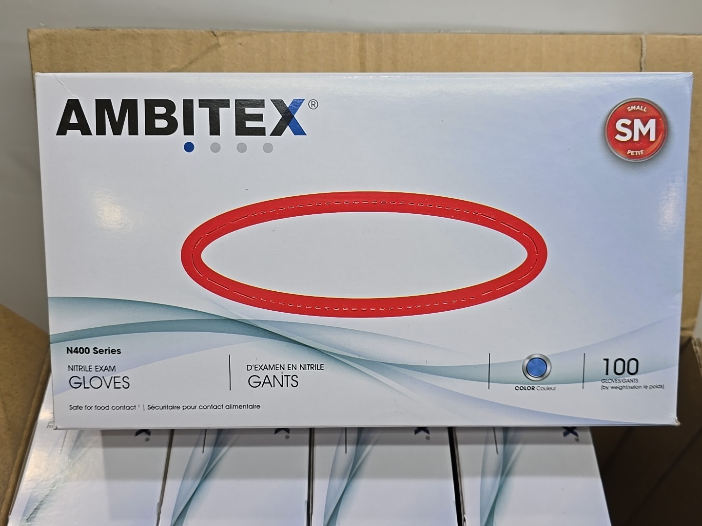 1000 AMBITEX NSM400 BLUE Nitrile Gloves 2.75 Mil Small Work Medic Powder Free
