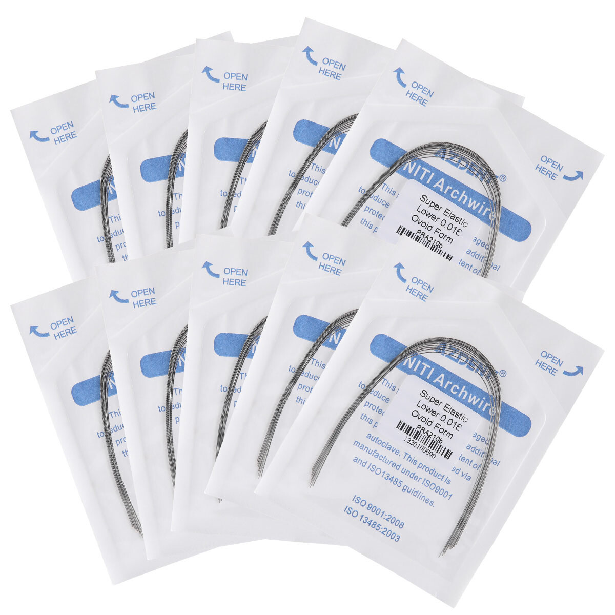 AZDENT Dental Orthodontic Supper Elastic Niti Round Arch Wire 012Upper/ 020Lower
