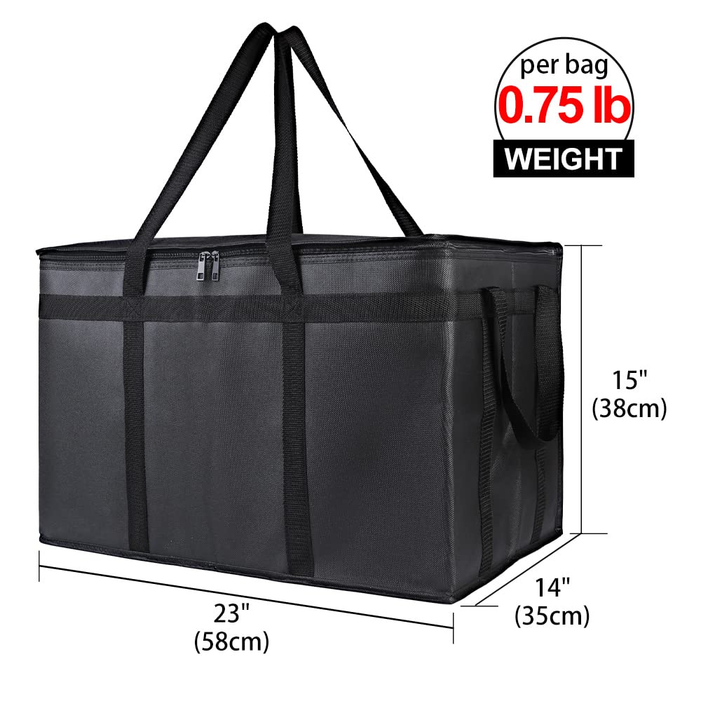 5-Pack Insulated Food Delivery Bag for Hot and Cold Meal, Xxx-Large, Grocery Tot