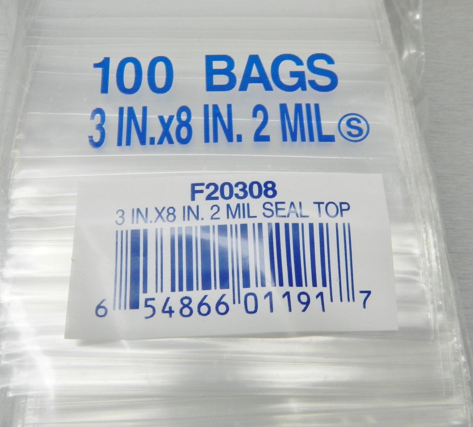 500 Zip Seal Bags 3″ x 8″ Clear 2Mil Baggies Reclosable Poly Zip Slide Lock Bag