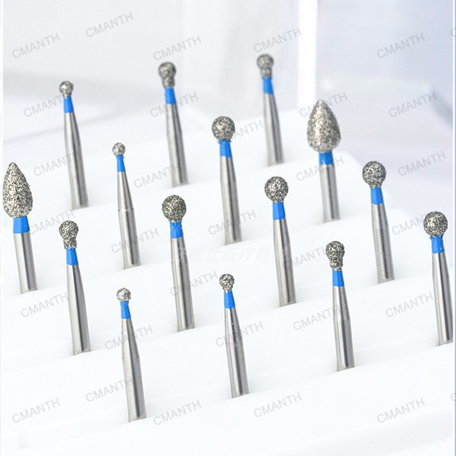 20PCS Dental FG Diamond Burs Taper Conical For High Speed Handpiece FrictionGrip