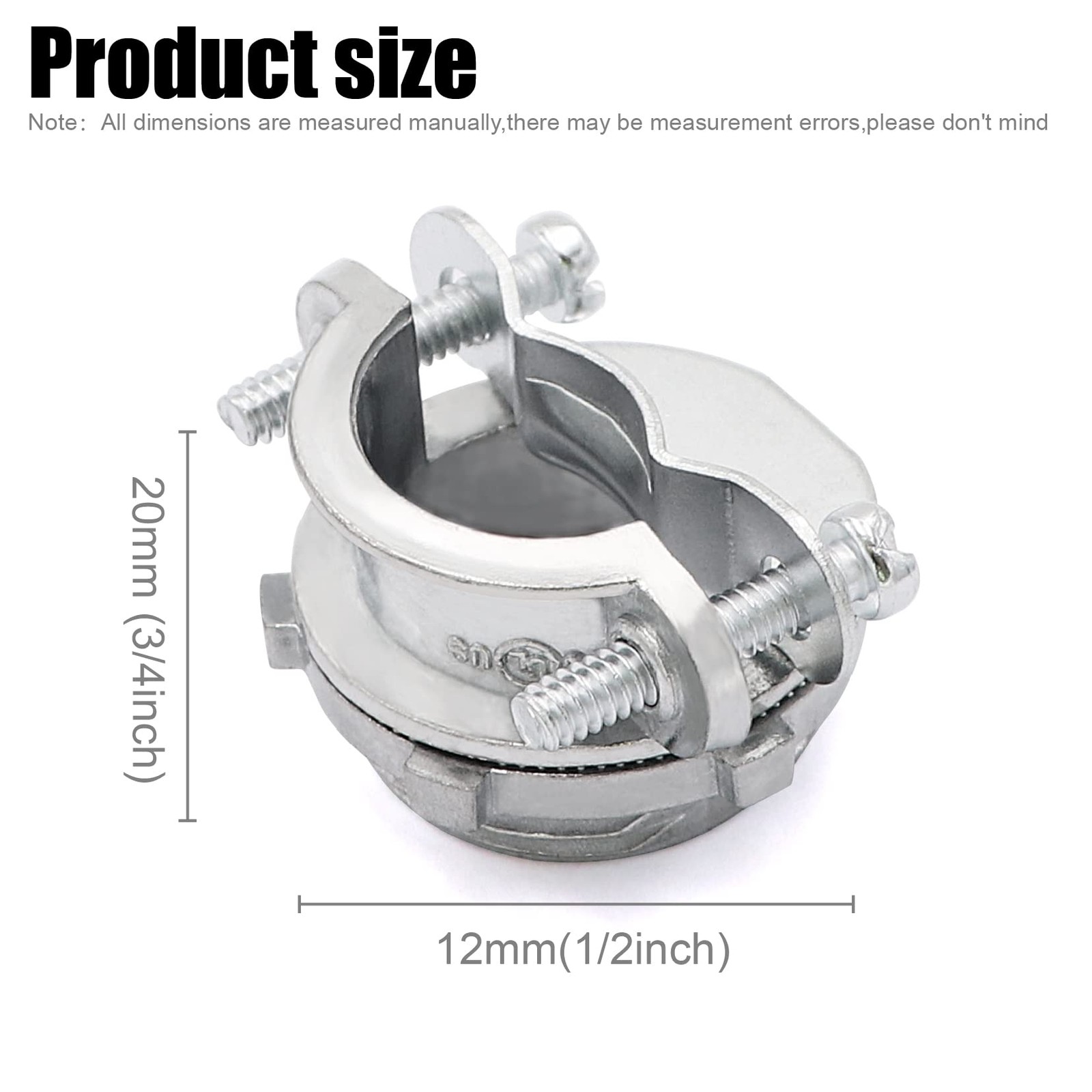 24pcs 1/2Inch Clamp Type Cable Connectors for Metallic Conduit Protect Cables…