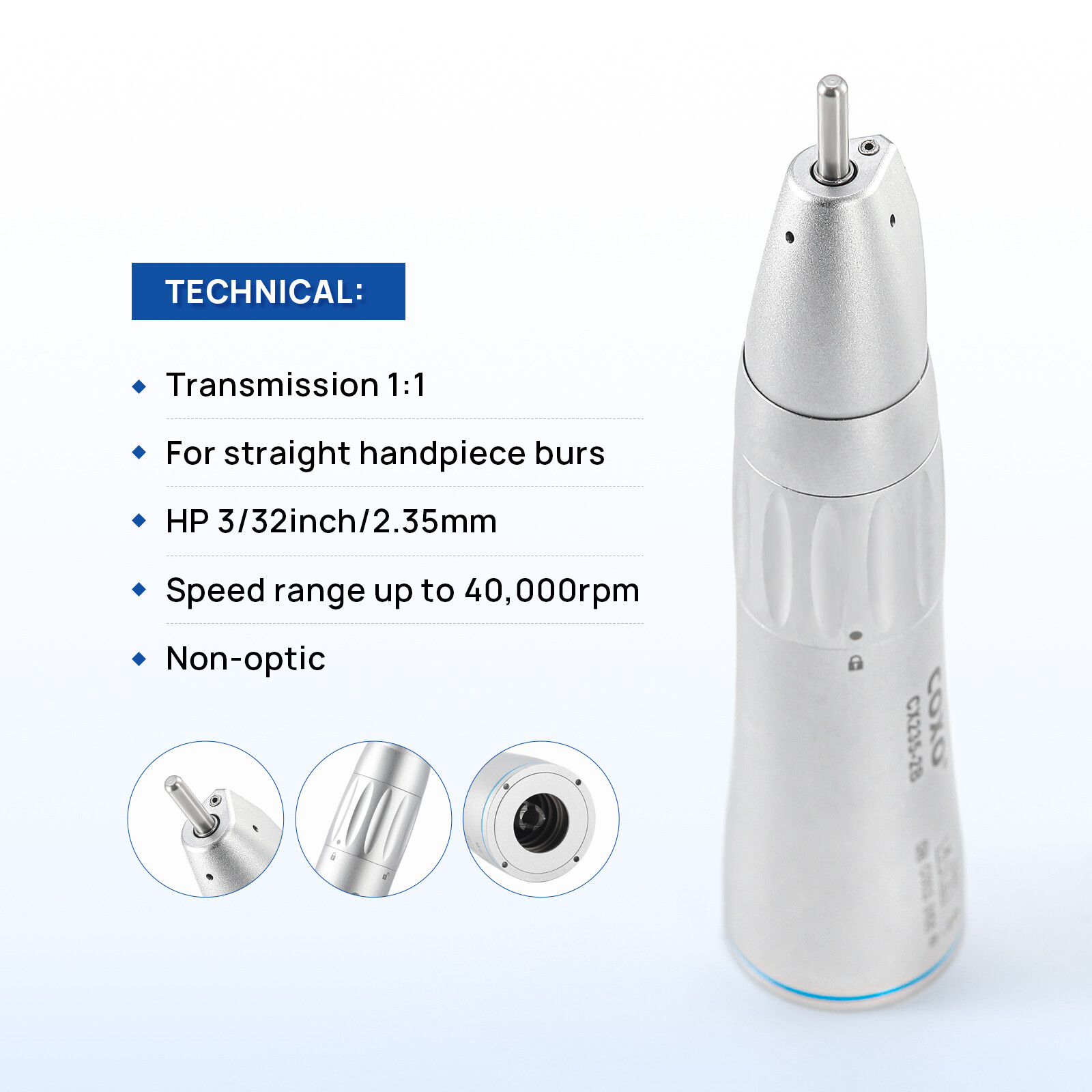 COXO Dental Low Speed Inner Water Straight/Contra Angle/Air Motor Handpiece 4H
